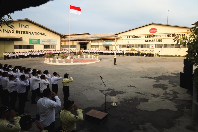 Perwakilan RS Samsoe Hidajat menghadiri upacara peringatan HUT Kemerdekaan Republik Indonesia ke-81 yang diselenggarakan PT Sango Ceramics Indonesia di Semarang pada 17 Agustus 2026.